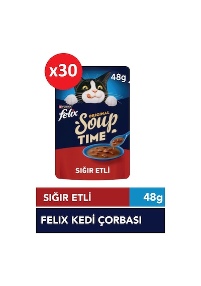 Felix Kedi Çorbası Sığır Etli 48 Gr 30 Adet