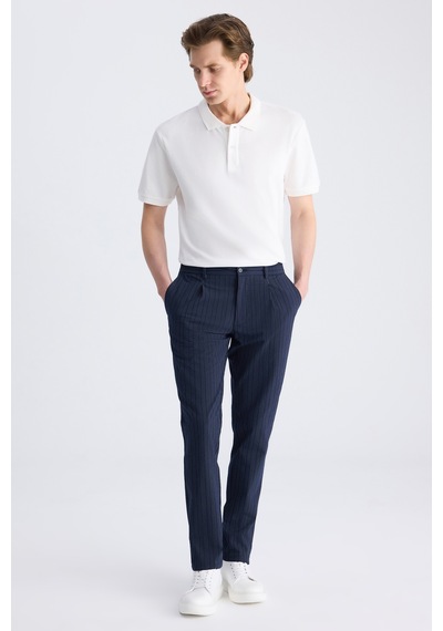 Twn Slim Fit Lacivert Çizgili Pamuklu Jogger Pantolon 4ec0305013442 101