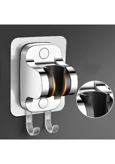 Yapışkanlı Duş Başlığı Tutucu , Ayarlanabilir Su Geçirmez Yapışkanlı Mafsal Chrome Diğer