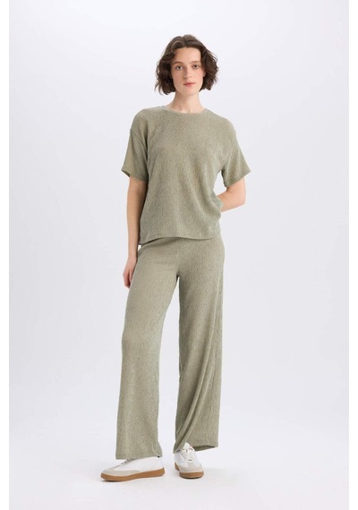 DeFacto Wide Leg Geniş Bol Paça Bürümcük Pantolon E3232AX25SPKH418