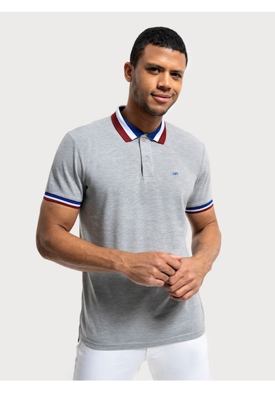 Lf2036701 Polo K.kol Gri Melanj
