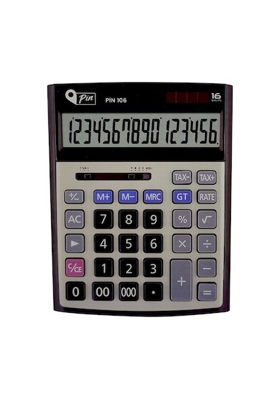 Pin 106 16 Hane Masaüstü Hesap Makinesi Çok Renkli