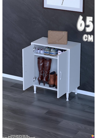Bulut Ayakkabılık - Kapaklı 1 Raf 2 Bölmeli Dar Alanlar İçin Çok Amaçlı Dolap 65 Cm Beyaz Bulut Ayakkabılık - Kapaklı 1 Raf 2 Bölmeli Dar Alanlar İçin Çok Amaçlı Dolap 65 Cm Beyaz