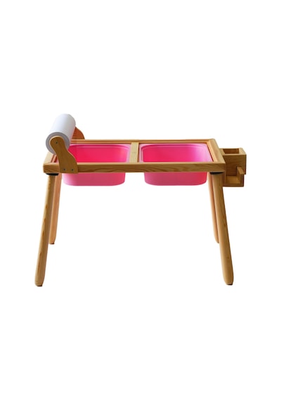 Woodnjoy Masif Ağaç Aktivite & Çalışma Masası Rulo Aparatlı + Kırtasiye İstasyonlu ve Kaplar - Pembe Woodnjoy Masif Ağaç Aktivite & Çalışma Masası Rulo Aparatlı + Kırtasiye İstasyonlu ve Kaplar - Pembe