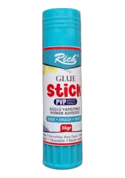 Glue Stick, Pvp Geliştirilmiş Formül, Güçlü Yapıştırıcı, Toksik Madde İçermez, Yıkanabilir, 36gr