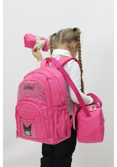 Kuromi Termal Beslenme Çantalı Üçlü İlkokul Seti Pembe