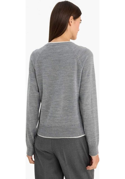 Defacto Relax Fit Bisiklet Yaka Kazak G9739ax25cwgr56 Gri-gr56