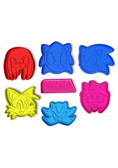 Mizaku Sonic Temalı Kurabiye Kalıbı Ve Kesiciler 7'li Set Sega Beyaz