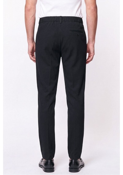 Comfort Fit Gofre Kumaş Esnek Pamuk Siyah Jogger Pantolon P 1224