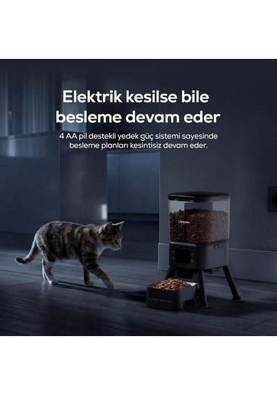 Tr Otomatik Mama Kabı Çift Hazneli Bağımsız Kontrol Wifi Çelik Kase Yükseltilmiş Tasarım X8615