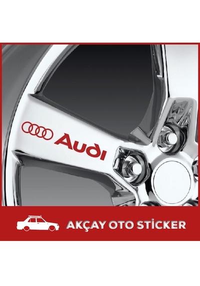(6 Adet) Audi Kapı Kolu Sticker Audi Jant Sticker Arma Sticker (247121840)