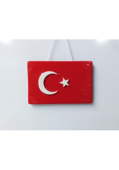 Seramik Türk Bayrağı 23X15 Cm