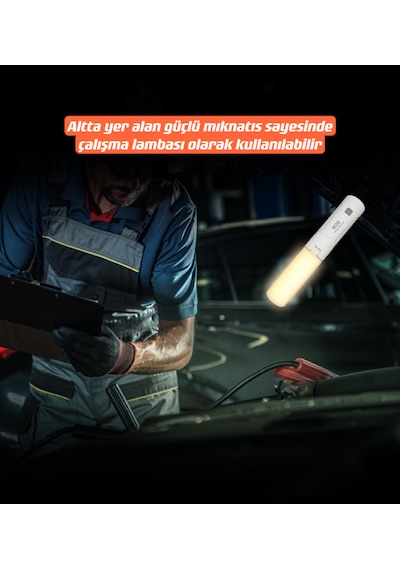 Shufa Üç Yapraklı Çok Fonksiyonlu Kamp Lambası 3500 Ma Beyaz