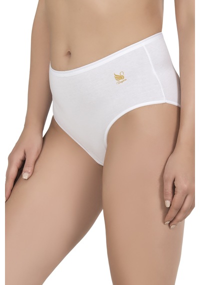 Özkan Underwear Özkan 23922 3'lü Paket Kadın Pamuklu Modal Esnek Yumuşak Yüksek Bel Bato Külot Beyaz