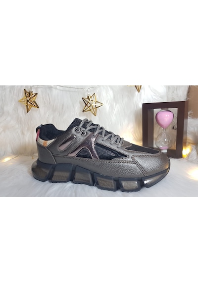 Flet Air Taban Ortopedik Kadın Sneaker Ayakkabı Ckr00583 Gri
