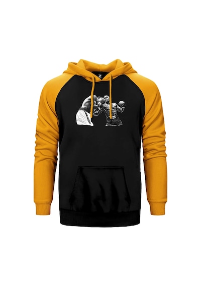 Mike Tyson Art Of Fight Sarı Renk Reglan Kol Kapşonlu Sweatshirt Sarı
