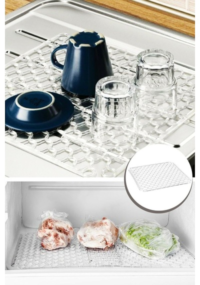 Kare Lavabo Ve Buzluk Matı Şeffaf Lavabo Halısı 32 X32 Cm Plastik Çok Renkli Diğer