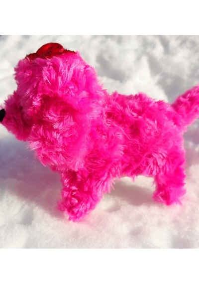 Yürüyen Havlayan Sevimli Pilli Peluş Köpek Pembe