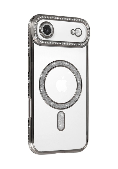 Apple İphone 17 Air Joke Simli Magneticsafe Kılıf - Gümüş