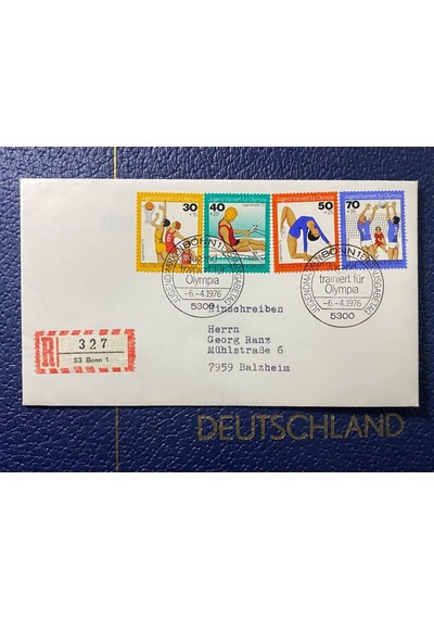 Almanya Özel Damgalı İlk Gün Zarfı Jugend Trainiert Für Europa1976 Erstausgabetag Deutschland Brd