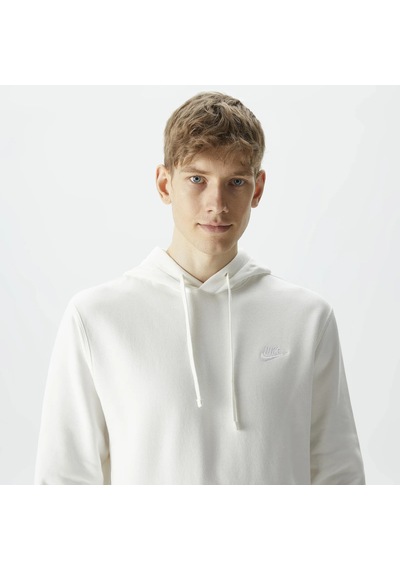 Nike Sportswear Club Fleece Kapüşonlu Erkek Beyaz Sweatshirt
