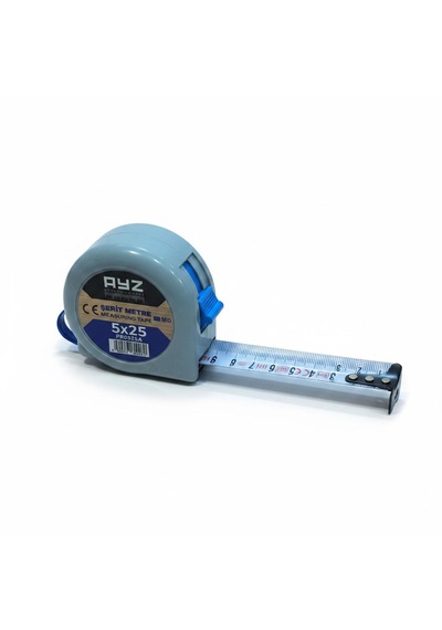 Şerit Çelik Metre 5m X25mm Gri 5
