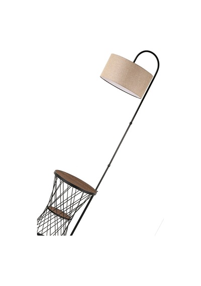 Evsa Sehpa Lambader Siyah Ceviz Ahşap Hasır Şapka Diğer