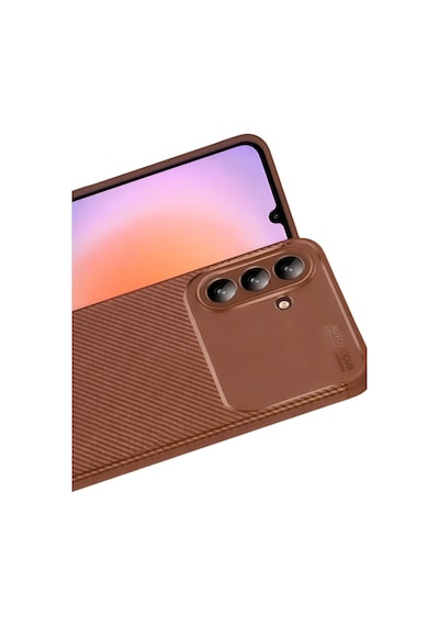 Samsung Uyumlu Galaxy S26 Plus Kılıf Focus Carbon Silikon Kapak Kahverengi