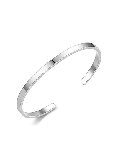 Chavin 4 mm. Gri ince Kelepçe Dizayn Çelik Erkek Bileklik et36by