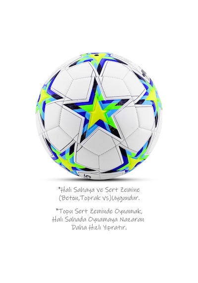 Telvesse Futbol Topu Şampiyonlar Ligi Pompalı Sert Zemin Halı Saha Futbol Topu No:5 Sarı 034 Sarı