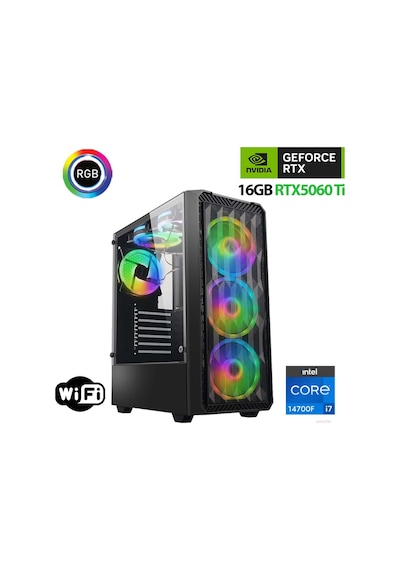 Xaser Thunder X740 i7 14700f 16 GB 1 TB SSD 16 GB RTX5060 Ti Free Dos Masaüstü Oyuncu Bilgisayarı