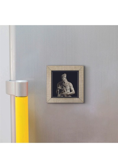 Musa'nın Hükmü Heykeli Heykeltıraş: Michelangelo Baskılı Mdf Magnet 7x7 342