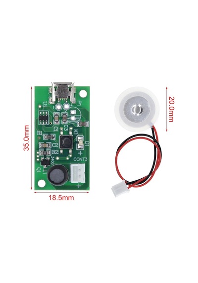 Alkatronik-Micro Usb Ultrasonik Nem Üretici Devre + Seramik Disk Transducer