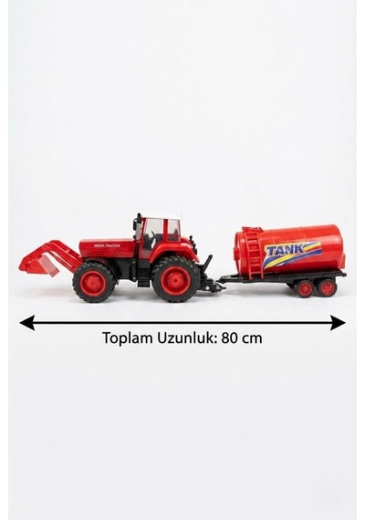 Dev Boy Sürtmeli Ve Sökülebilir Tankerli Oyuncak Traktör 80 Cm Eğitici Çocuk Oyuncağı
