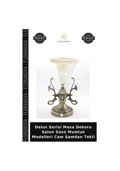 Delux Serisi Masa Dekoru Salon Süsü Mumluk Modelleri Cam Şamdan Tekli Çok Renkli