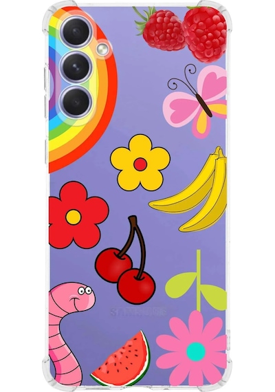 Samsung Galaxy S24fe İle Uyumlu Water Color 5 Baskılı Şeffaf Köşe Korumalı Antişok Kılıf