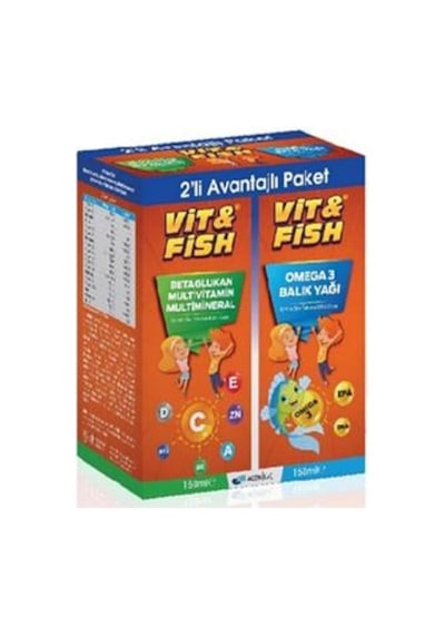 Vit&fish Omega 3 Balık Yağı 150 Ml + Beta Glukan Multivitamin & M Diğer