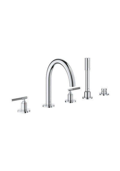 Grohe Atrio Private Collection 25224000 Sıva Üstü Grubu 5 Delikli Ankastre Küvet Bataryası Gümüş