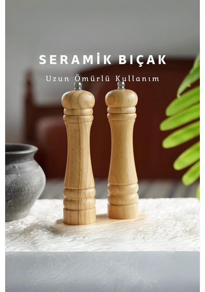 Mithra Life 2 Li Büyük Boy Bambu Gövdeli Tuz Karabiber Değirmeni Öğütücü Kahverengi Mıt1249 Diğer