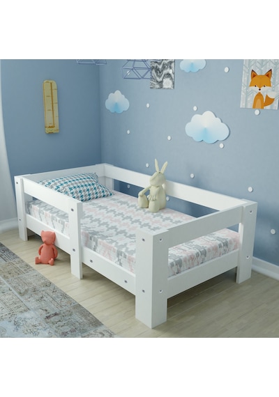 Herseycik Ninnimo Montessori Mdf Bebek Karyolası Beyaz Y2 70X140 Yatak Uyum Beyaz