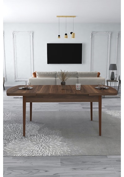 Renlife Açılır Yemek Masası Ve Sandalye Seti Metal Ayaklı 4 Sandalye + 80x130 Masa Ceviz Ceviz Krem Renlife Açılır Yemek Masası Ve Sandalye Seti Metal Ayaklı 4 Sandalye + 80x130 Masa Ceviz Ceviz Krem