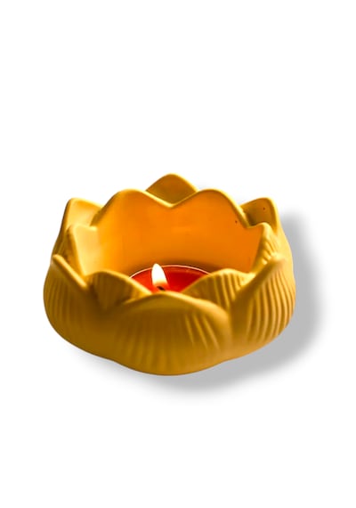 1 Adet Renkli Lotus Mumluk Sarı