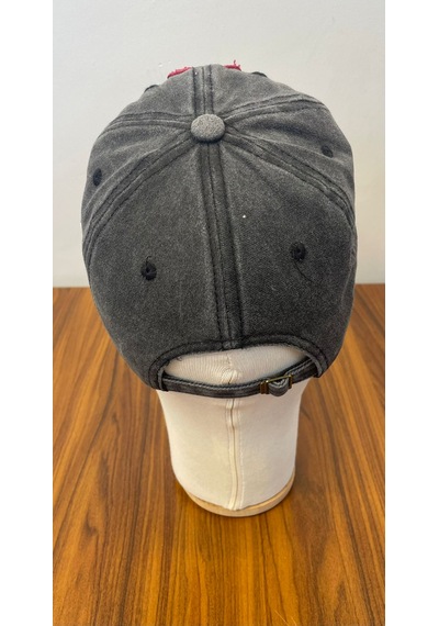 Rockstar Nakışlı Yıkamalı Eskitme Vintage Cap Şapka Füme