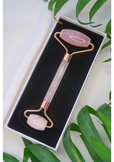 Pembe Kuvars Face Roller Masaj Aleti Karışık