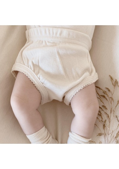 Naturaborn Naturaborn Gots Organik Sertifikalı Kroşetalı Bebek Külot Bej