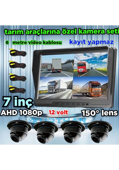 Kayıtsız 7 İnç Monitör Ve 4 Adet Ahd 1080p Go-1058 Kamera 12 V