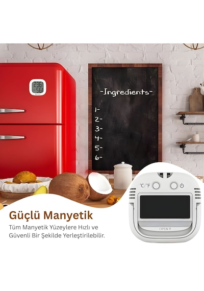 Npo Npt35b Dijital İç Mekan Termometresi Ve Nem Ölçer, Renkli Konfor Göstergeli, Beyaz