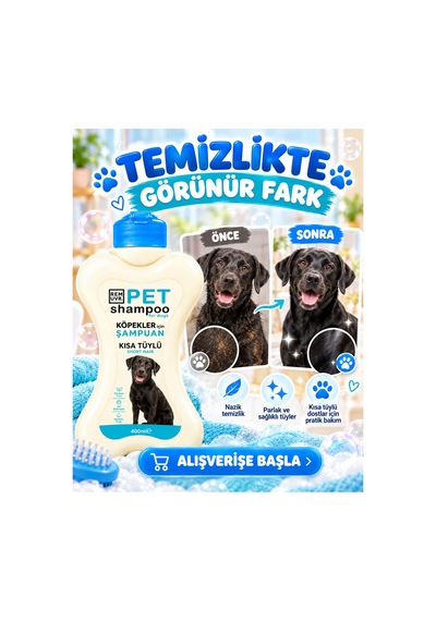 Köpek Şampuanı Normal 400 Ml Hassas Ciltlere Uygun Günlük Köpek Bakım Şampuanı