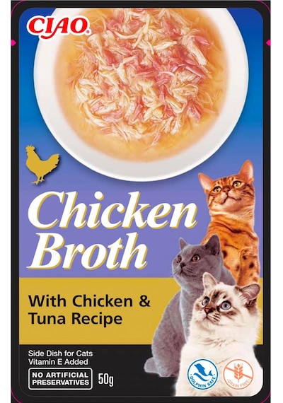 Ciao Broth Tavuk Sulu & Ton Balıklı Yetişkin Kedi Çorbası 50 G