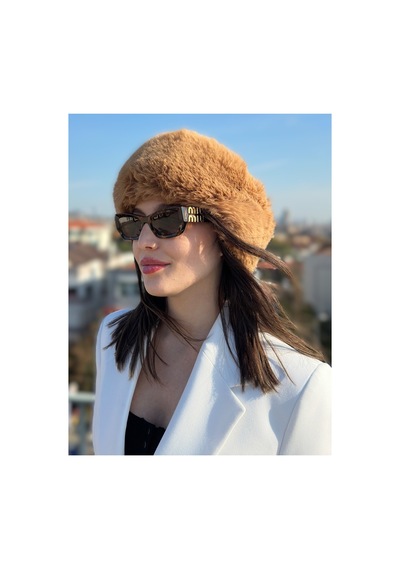 Kadın Camel Peluş Boyunluk Bandana Kışlık Sıcak Tutarlı Yumuşak Kumaş Camel